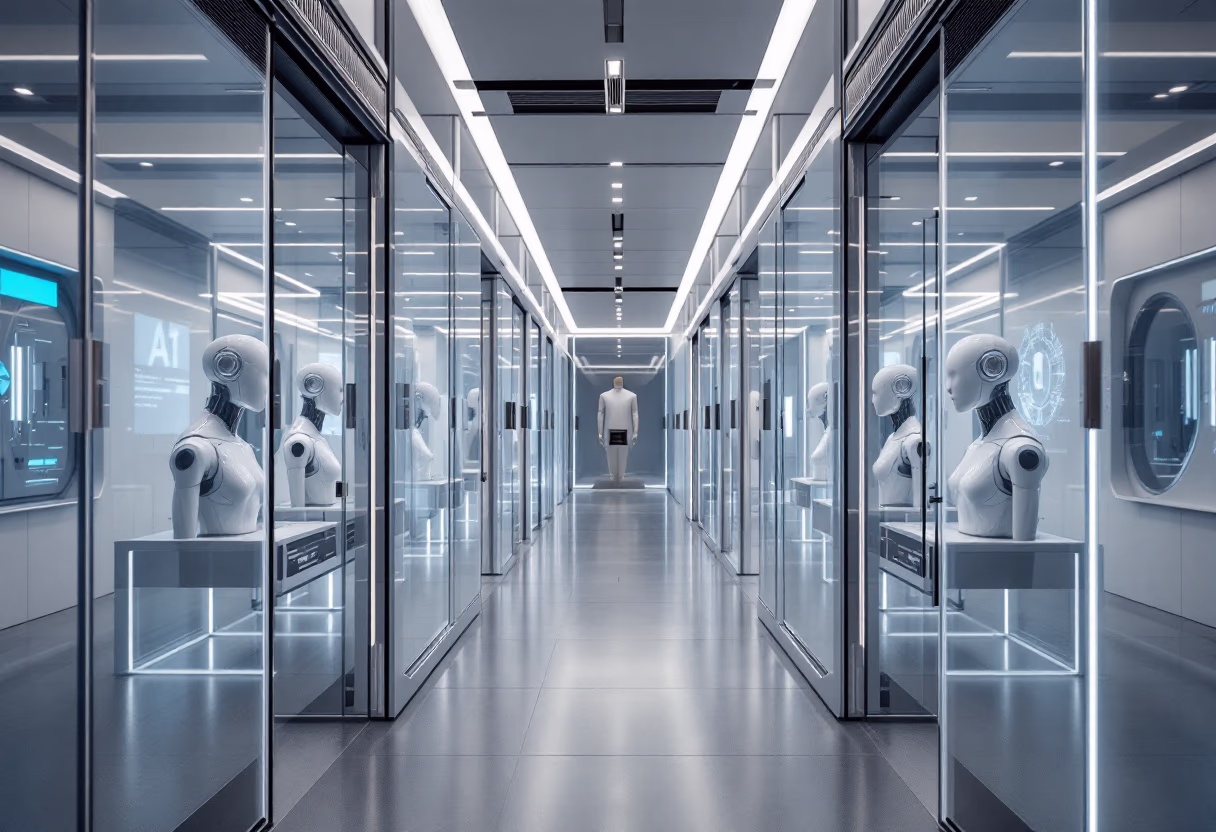 background image: image of an innovation lab (for a ai developer tools)